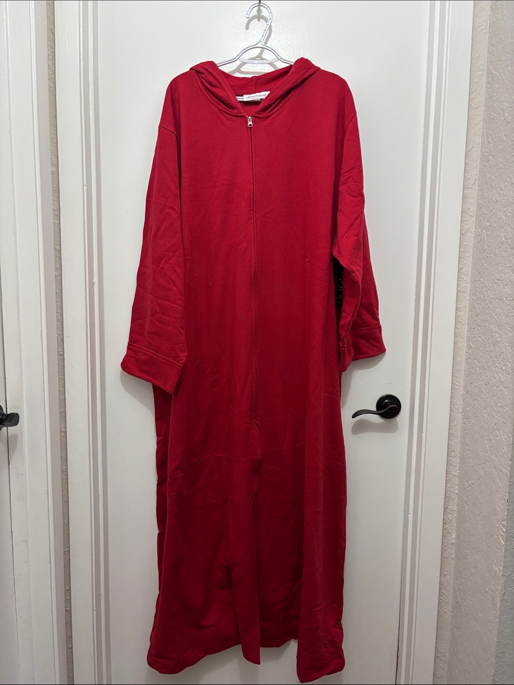 “Brand New” Women's Red Hooded Zip-Front Lounge Robe Sz 4X